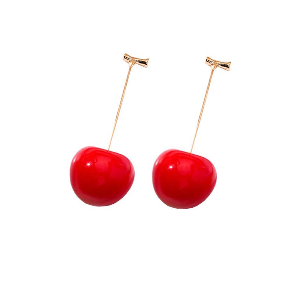 Cherry Drop Earrings — Gloss Red Resin