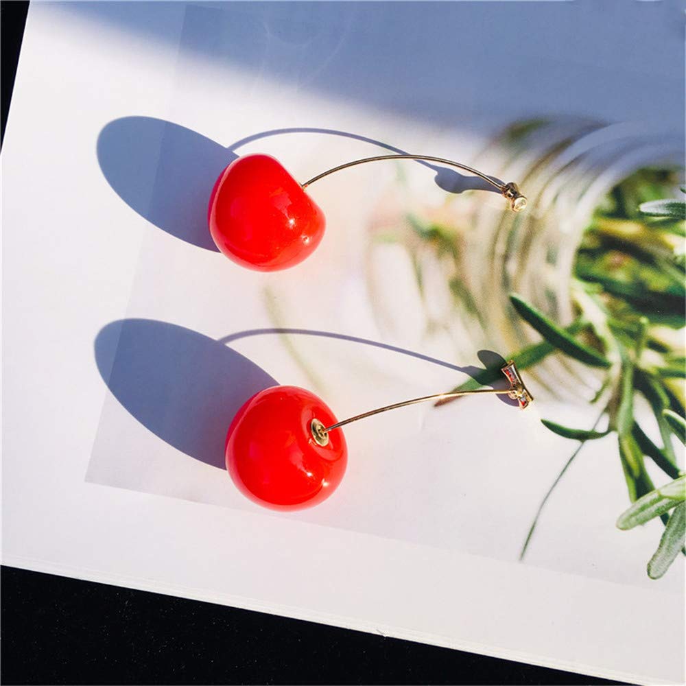 Cherry Drop Earrings — Gloss Red Resin