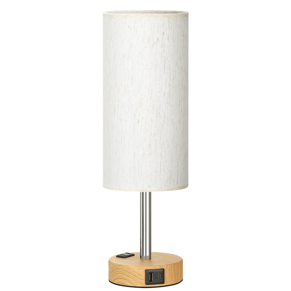 Touch-Control Bedside Table Lamp with USB & USB-C Charging (14”)