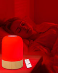 Red Glow Sleep Lamp (670nm) — Dimmable Bedside Night Light + Remote