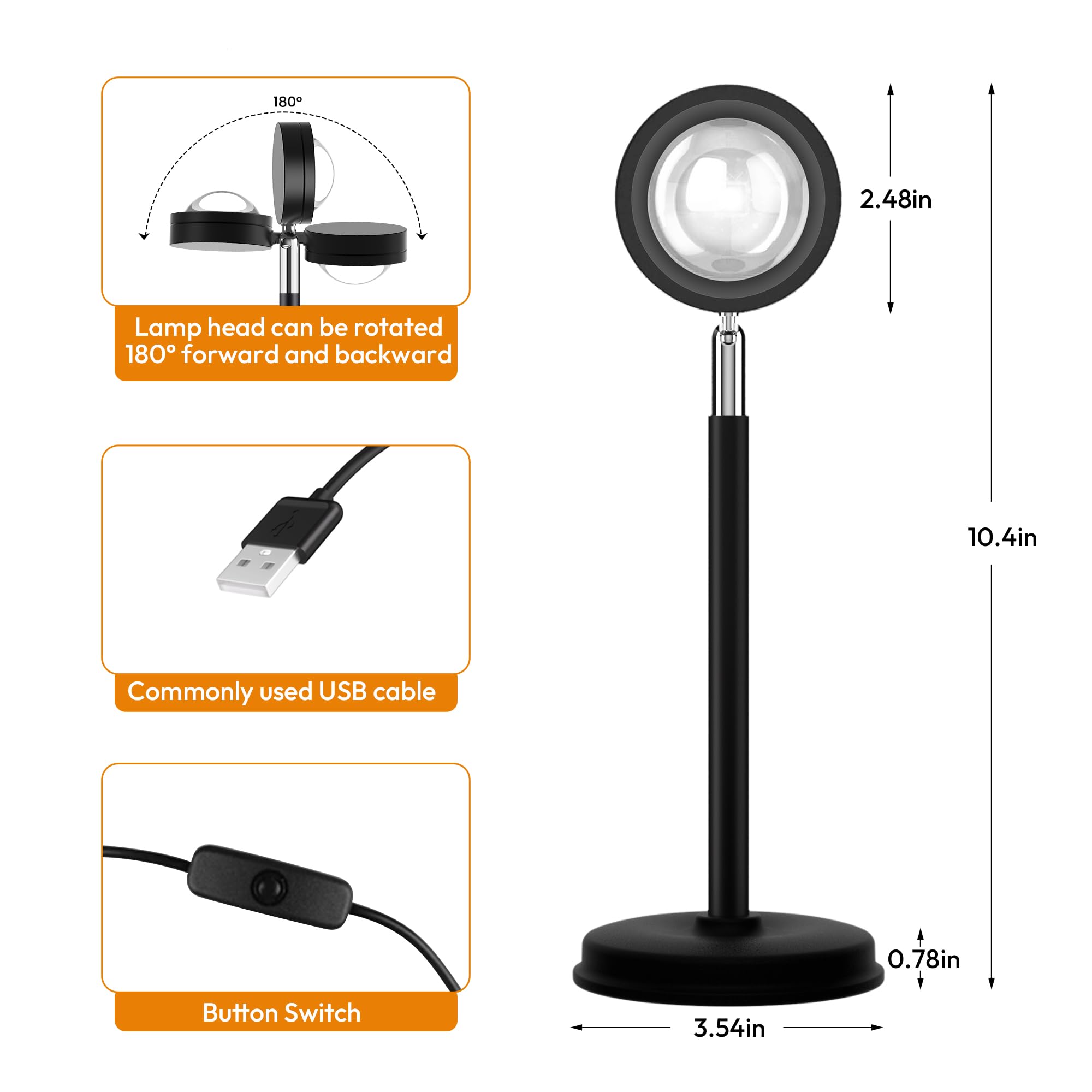 Sunset Projection Lamp — Ambient Glow Light for Elevated Interiors