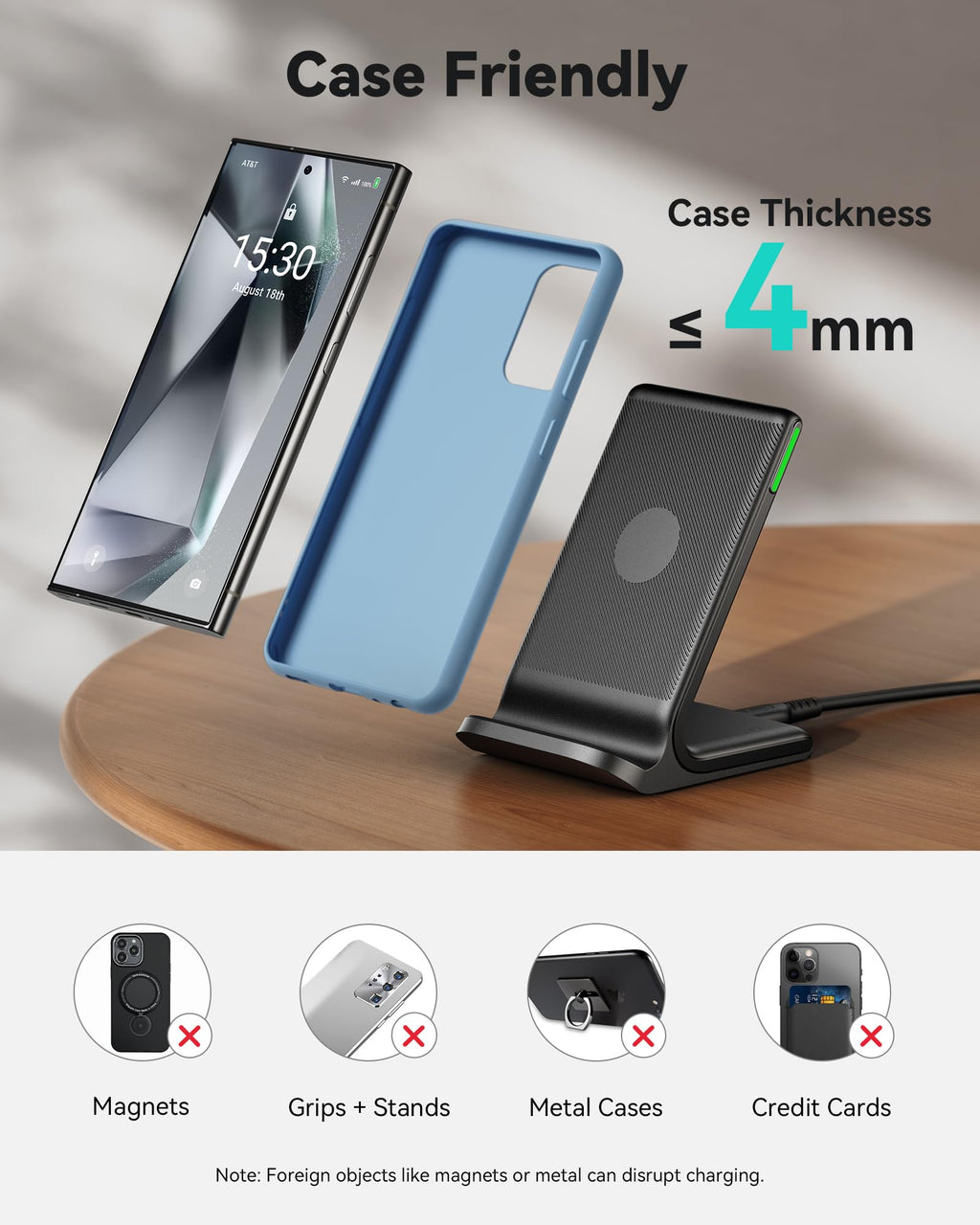 Wireless Charging Stand — Fast, Sleep-Friendly Power