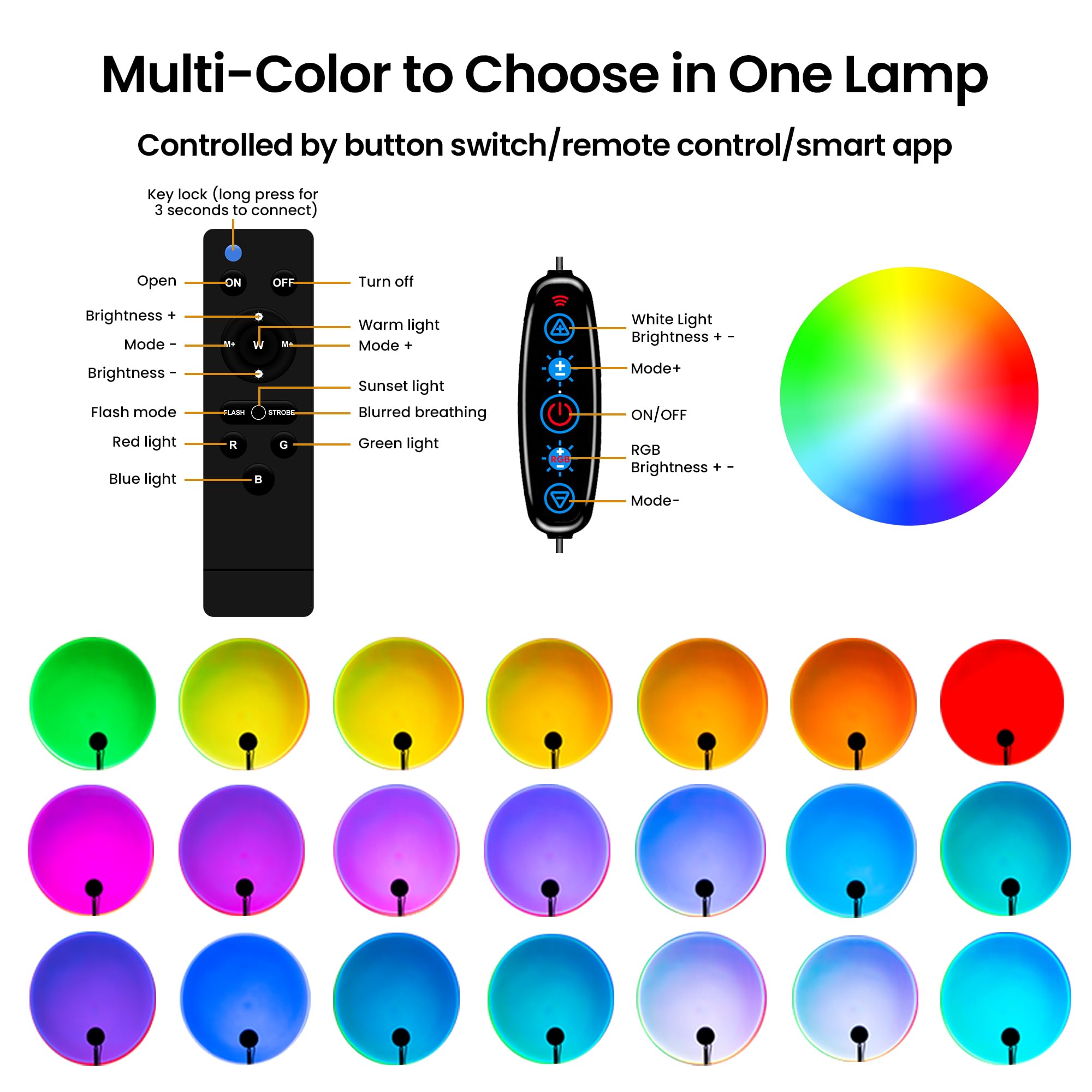 Sunset Projection Lamp — Ambient Glow Light for Elevated Interiors