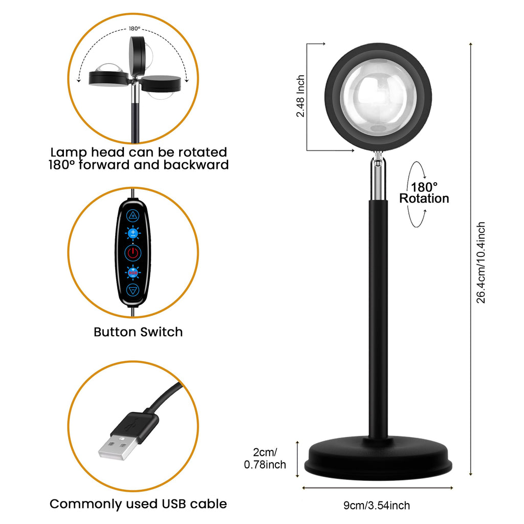 Sunset Projection Lamp — Ambient Glow Light for Elevated Interiors