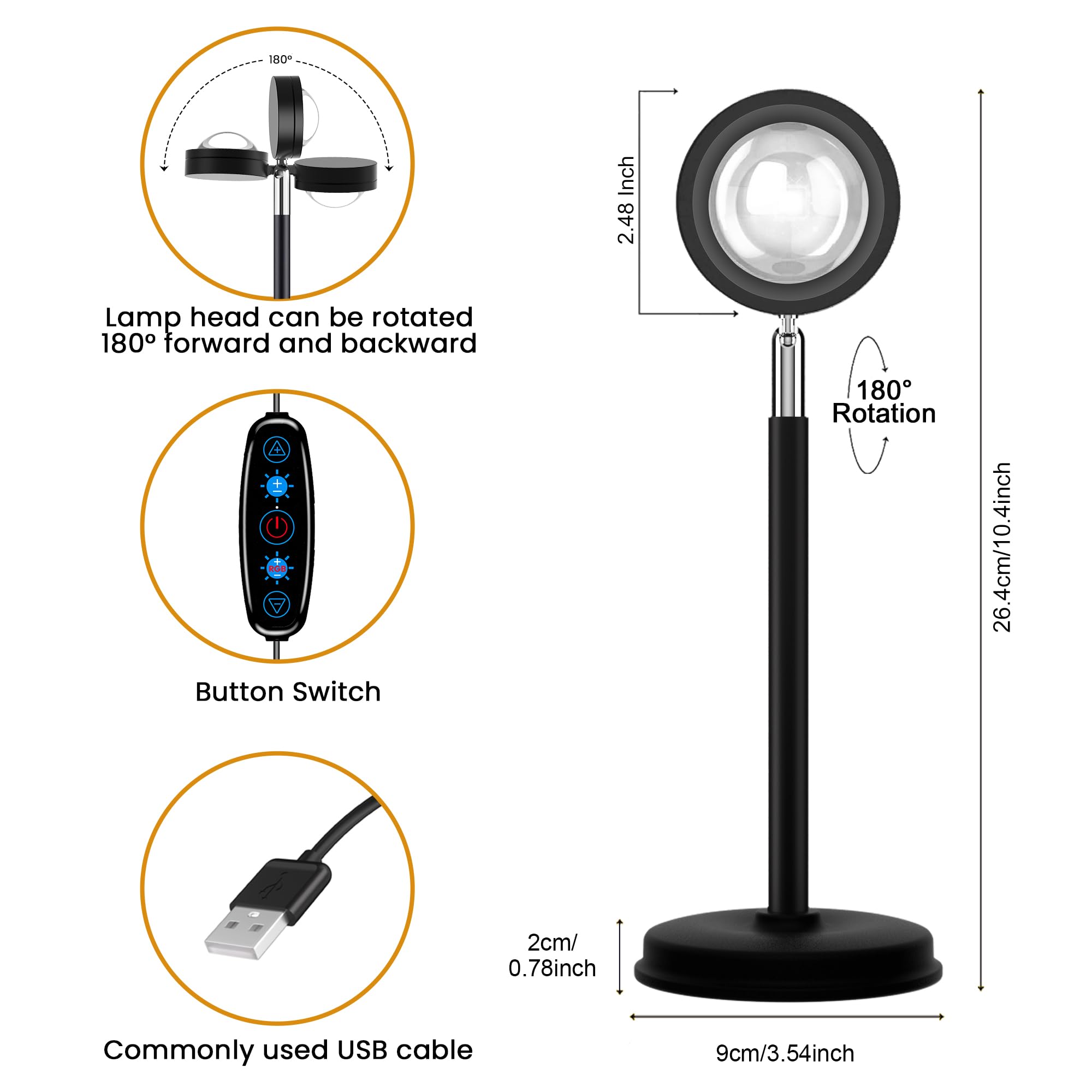 Sunset Projection Lamp — Ambient Glow Light for Elevated Interiors