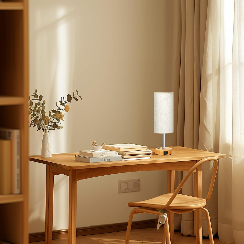 Touch-Control Bedside Table Lamp with USB & USB-C Charging (14”)