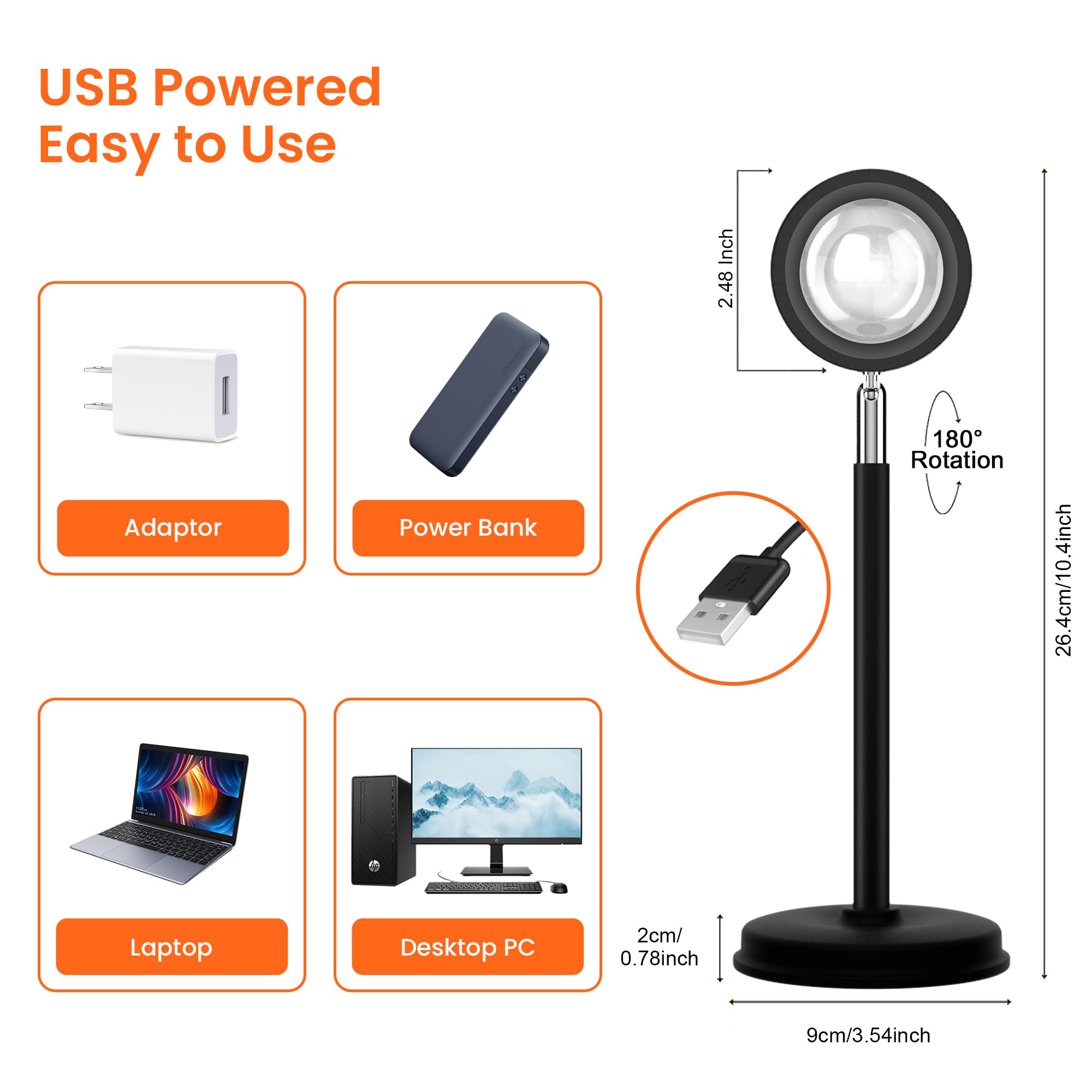 Sunset Projection Lamp — Ambient Glow Light for Elevated Interiors