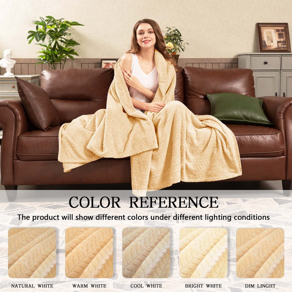Luxe Fleece Throw & Bed Blanket – Ultra-Soft, Lightweight Cozy Layer