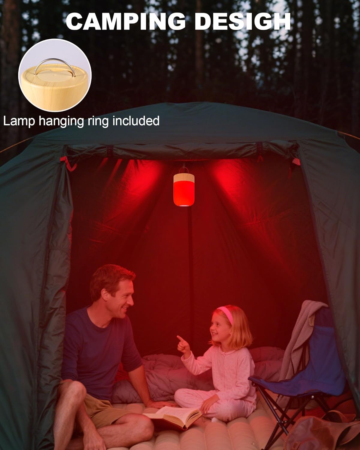 Red Glow Sleep Lamp (670nm) — Dimmable Bedside Night Light + Remote