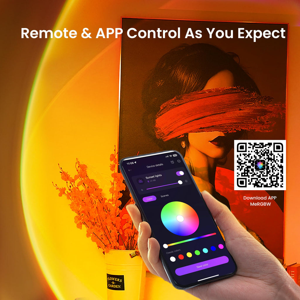 Sunset Projection Lamp — Ambient Glow Light for Elevated Interiors