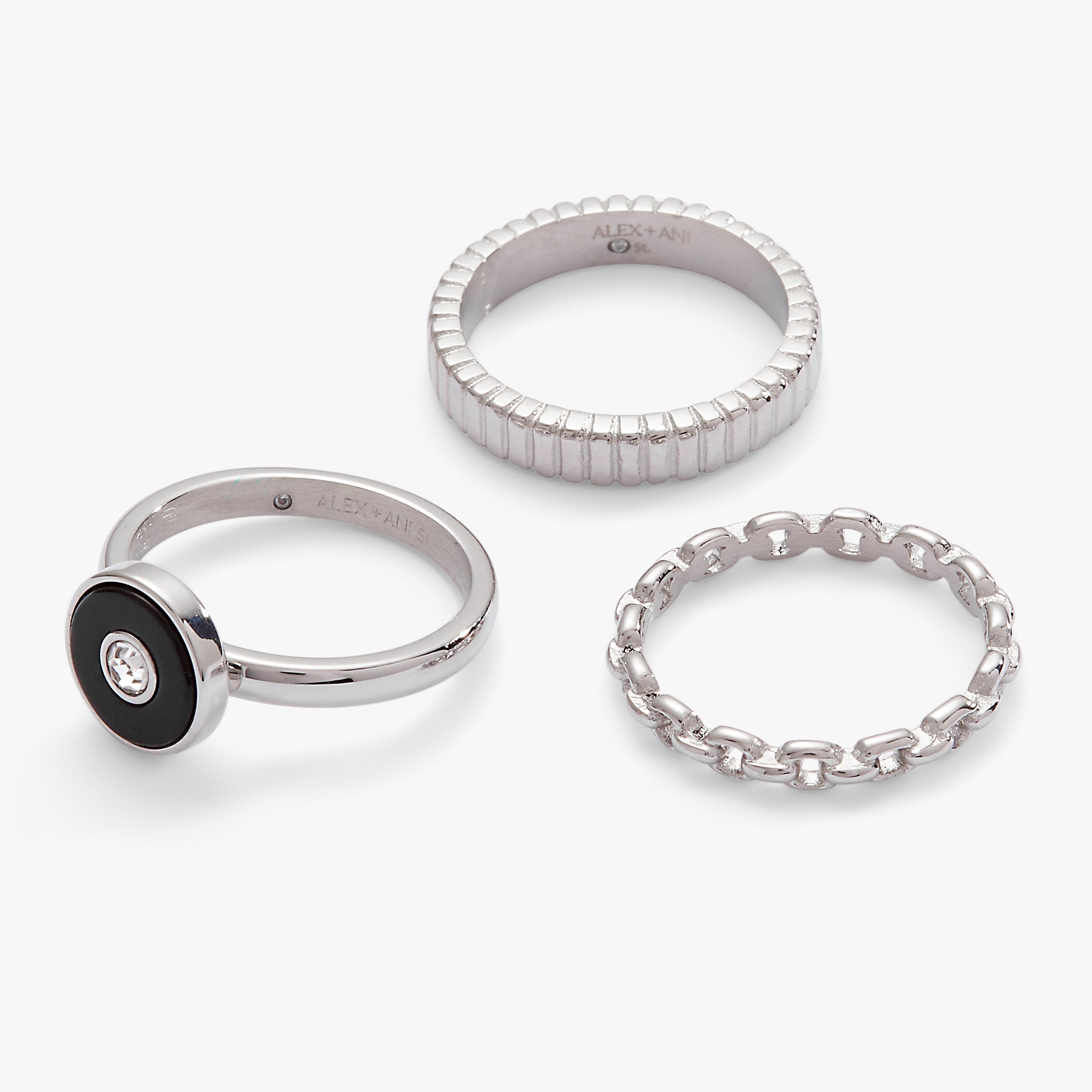 Black Onyx Ring Set of 3