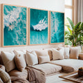 Seaside Themed Wall Art – Ocean Wave Print Set (3 Pieces)